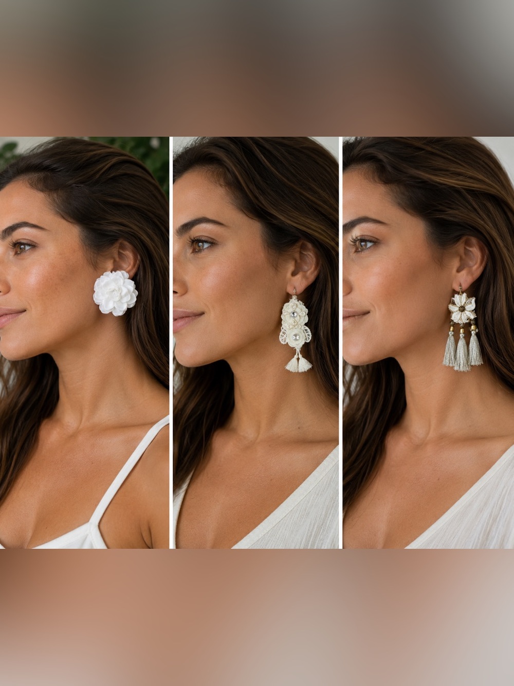 3 pairs of flower earrings